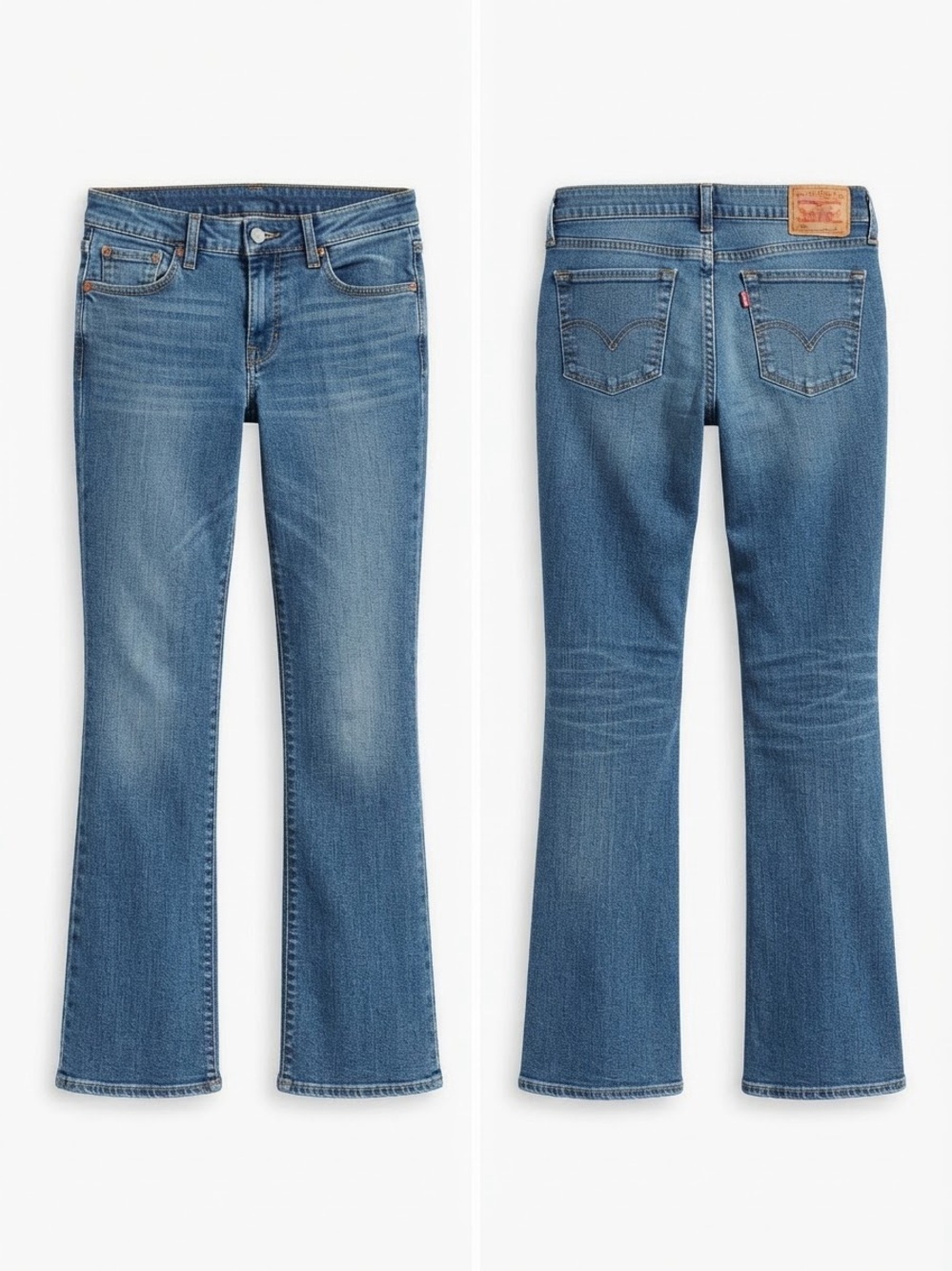 Levi's 518 Superlow Stretch Bootcut Jeans Medium Wash (Size 9 Jr Long) Y2K